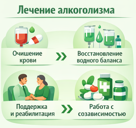 лечение алкоголизма в Таштаголе этапы